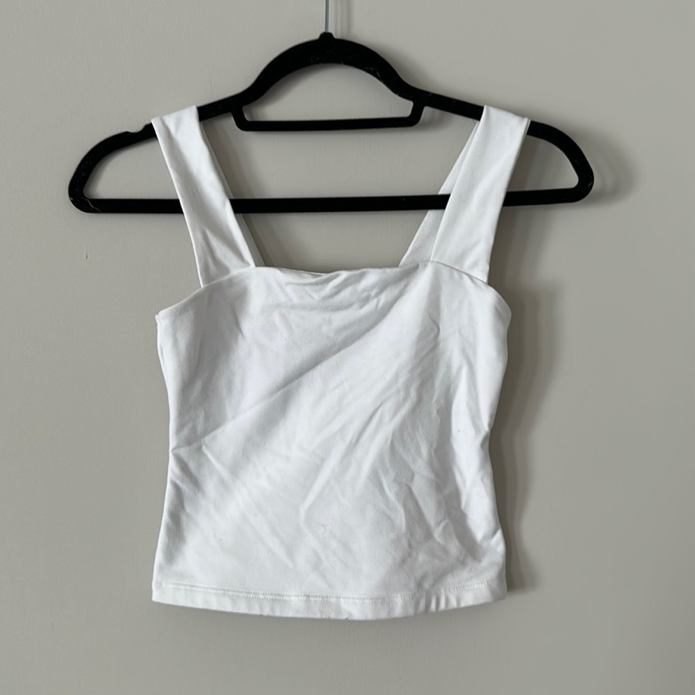 White Square Neck Tank - thick material!
